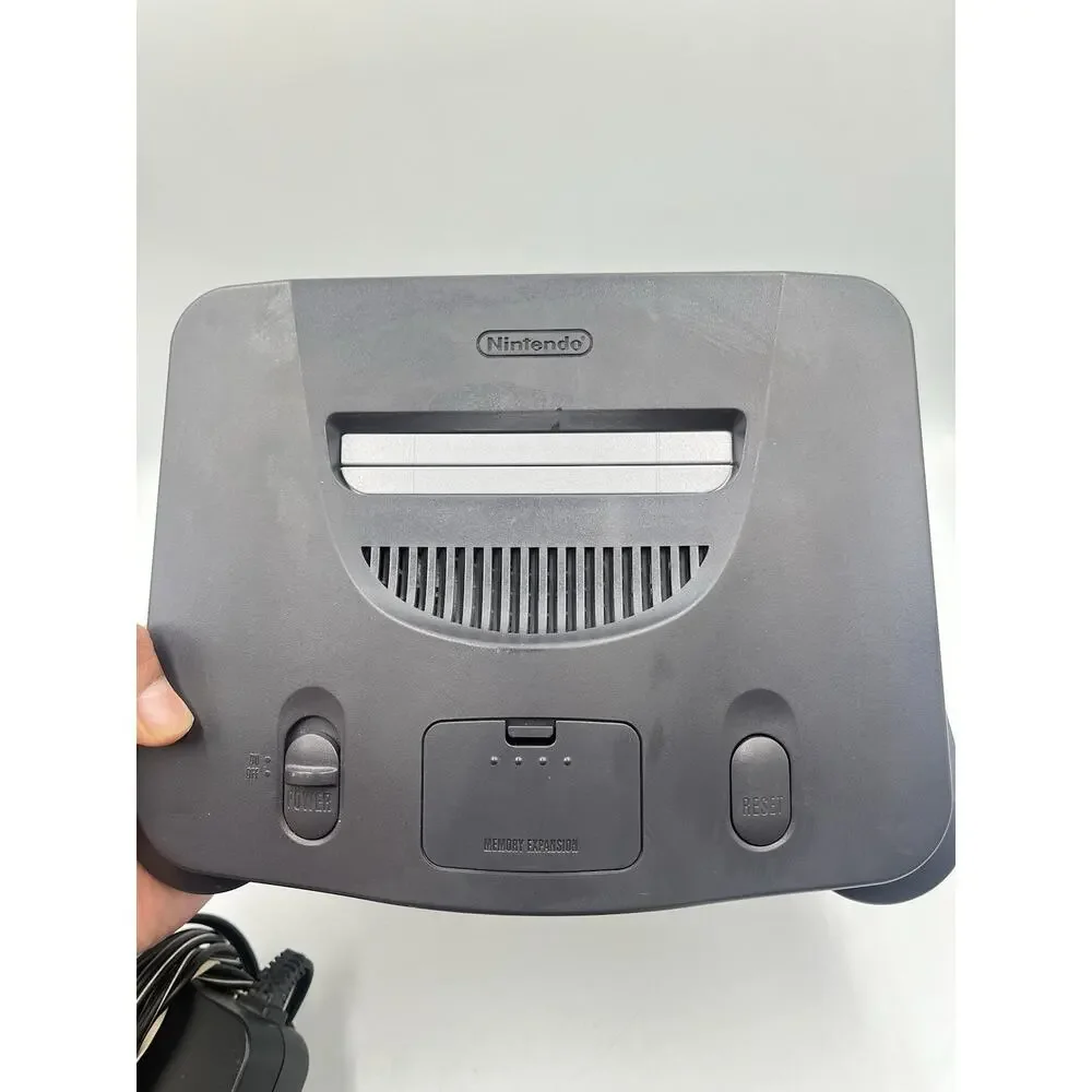 Nintendo 64 Console Bundle OEM Gray Controller & Cords Tested Working!